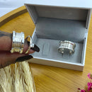 Par de Alianças 10mm em Prata 950 com Anel Solitário - Galadriel