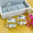 Par de Alianças 10mm em Prata 950 com Anel Solitário - Galadriel