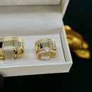 Par de Alianças 10mm Banhado a Ouro 18k com Anel Solitário Cravejado - Sylven