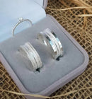 Par de Alianças 7mm em Prata 950 com Anel Solitário - Ágata