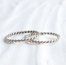 Par de Alianças 2mm de Prata 950 - Trançada