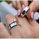 Par de Alianças 6mm de Prata 950 com Anel Solitário - Sublime