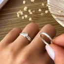 Par de Alianças 2mm de Prata 950 com Anel Solitário - Valentines