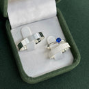 Par de Alianças 4mm de Prata 950 com Anel Solitário - Seraphix