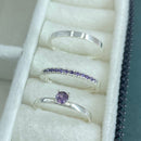 Par de Alianças 2,5mm de Prata 950 com Anel Solitário - Lavanda