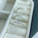 Par de Alianças 3mm em Prata 950 com Anel Solitário - Always