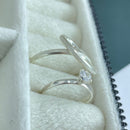 Par de Alianças 2mm de Prata 950 com Anel Solitário - Pristino