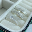 Par de Alianças 4mm em Prata 950 com Anel Solitário Cravejado - Luzia