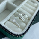 Par de Alianças 4mm em Prata 950 com Anel Solitário Cravejado - Luzia