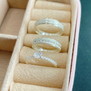 Par de Alianças 4mm em Prata 950 com Anel Solitário Cravejado - Luzia