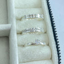 Par de Alianças 3mm de Prata 950 com Anel Solitário - Romantic