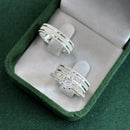 Par de Alianças 5mm em Prata 950 com Anel Solitário Cravejado - Elara