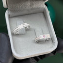 Par de Alianças 4mm de Prata 950 - Pink