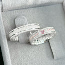 Par de Alianças 4mm de Prata 950 - Pink