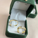 Par de Alianças 3mm Banhada a Ouro 18k com Anel Solitário - Valorya