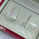 Par de Alianças 2mm em Prata 950 com Anel Solitário - Constantine