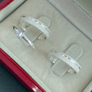 Par de Alianças 4mm em Prata 950 com Anel Solitário - Brilhant