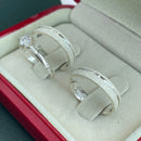 Par de Alianças 4mm em Prata 950 com Anel Solitário - Brilhant