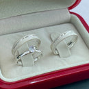 Par de Alianças 4mm em Prata 950 com Anel Solitário - Brilhant