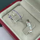 Par de Alianças 2,5mm de Prata 950 com Anel Solitário - Europa