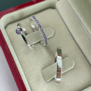 Par de Alianças 2,5mm de Prata 950 com Anel Solitário - Europa