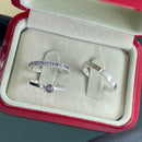 Par de Alianças 2,5mm de Prata 950 com Anel Solitário - Europa