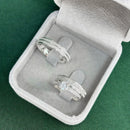 Par de Alianças 4mm em Prata 950 com Anel Solitário Cravejado - Aurion