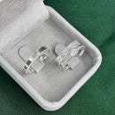 Par de Alianças 4mm de Prata 950 com Anel Solitário Cravejado - Carmesim