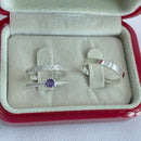 Par de Alianças 2,5mm de Prata 950 com Anel Solitário Cravejado - Viora