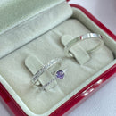 Par de Alianças 2,5mm de Prata 950 com Anel Solitário Cravejado - Viora