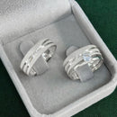 Par de Alianças 6mm de Prata 950 com Anel Solitário - Palace