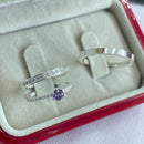 Par de Alianças 2,5mm de Prata 950 com Anel Solitário Cravejado - Viora