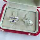 Par de Alianças 4mm de Prata 950 com Anel Solitário - Genevieve