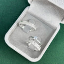 Par de Alianças 4mm em Prata 950 com Anel Solitário - Marisol