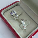 Par de Alianças 4mm de Prata 950 com Anel Solitário - Genevieve