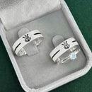 Par de Alianças 6mm em Prata 950 com Anel Solitário - Corinthians