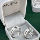 Par de Alianças 6mm em Prata 950 com Anel Solitário - Corinthians