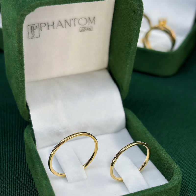 Par de Alianças 1,5mm Banhada a Ouro 18k - Athena