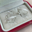 Par de Alianças 3mm em Prata 950 com Anel Solitário - Goccia