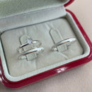 Par de Alianças 2,5mm em Prata 950 com Anel Solitário - Pristino