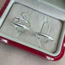 Par de Alianças 2,5mm em Prata 950 com Anel Solitário - Pristino