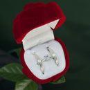 (Pronta Entrega) Alianças de Prata 950 2mm com Anel Solitário+ Caixinha de Rosa