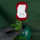 (Pronta Entrega) Alianças de Prata 950 2mm com Anel Solitário+ Caixinha de Rosa