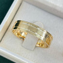 Par de Alianças 6mm Banhado a Ouro 18k com Anel Solitário Cravejado - Arkan