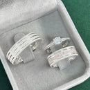 Par de Alianças 6mm em Prata 950 com Anel Solitário - Empírea