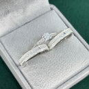 Par de Alianças 4mm de Prata 950 com Anel Solitário Cravejado - Cygnus