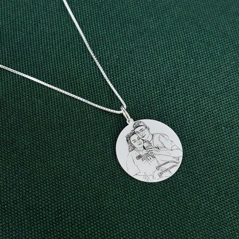 Pingente Foto Gravação Personalizável em Prata 925