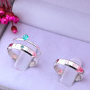 Par de Alianças 3mm em Prata 950 com Anel Solitário - Esperança