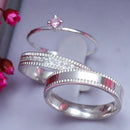 Par de Alianças 4mm em Prata 950 com Anel Solitário - Boston