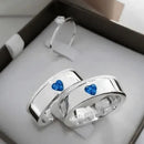 Par de Alianças 6mm em Prata 950 com Anel Solitário - Celeste